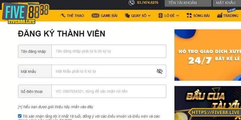 Điều cần cần đáp ứng khi thiết lập tài khoản